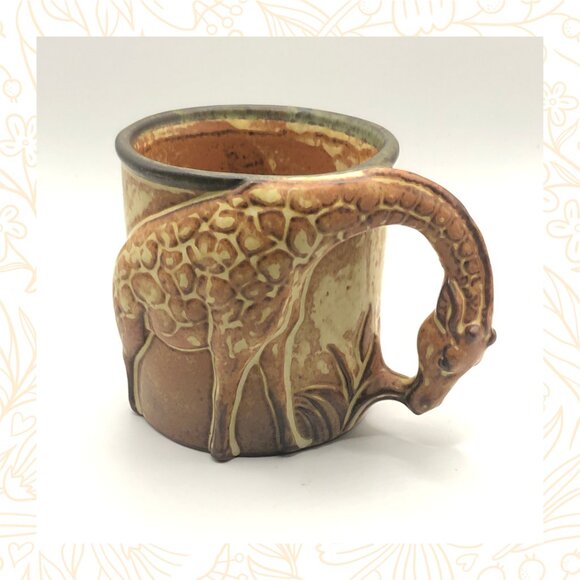 John Buck Giraffe Mug Collectable Studio Pottery Made in Japan - Picture 1 of 5